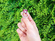 ruby and diamond circular floral brooch