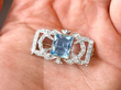 Aquamarine and Diamond Brooch