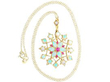 Opal and Ruby Floral Pendant