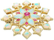 Opal and Ruby Floral Pendant in Yellow Gold