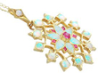Opal and Ruby Pendant in yellow Gold