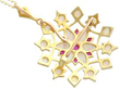 Opal and Ruby Floral Pendant in Gold reverse
