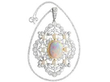 Antique Opal and Diamond Pendant with Pearls in platinum