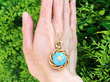 Victorian Gold Turquoise Pendant outside