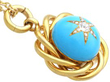 Victorian Gold Turquoise diamond yellow gold Pendant