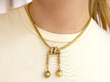 Antique Gold Rope Twist Necklace being worn