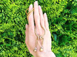 Antique Gold Woven Necklace outside