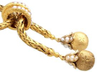 pearl gold rope twist pendant detail