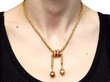 Antique Gold Rope Twist Necklace wearing