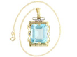 vintage aquamarine and diamond yellow gold pendant