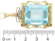 32 Carat Aquamarine Pendant in Yellow Gold size