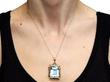 32 Carat Aquamarine Pendant in Yellow Gold wearing