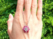 Floral Pear Cut Ruby Pendant outside