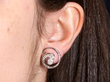 Diamond Twirl Earring in White Gold wearing