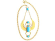 Victorian Egyptian Revival Turquoise Diamond Pendant