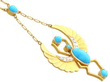 Victorian Egyptian Revival Pendant with turquoise and diamond
