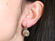 Diamond Cluster Drop Earring in Yellow Gold wearing