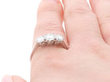 Diamond Trilogy Ring on Finger