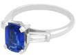 Cushion Cut Blue Sapphire Ring with diamonds