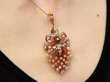 Victorian Natural Pearl and Diamond Pendant being worn
