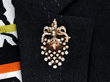 Victorian Natural Pearl and Diamond Brooch wearing