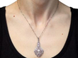 1920s Multi Diamond Pendant in White Gold wearing