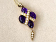 Victorian Amethyst Pendant with Pearls in yellow gold