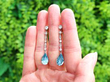 Antique aquamarine and diamond earrings outside