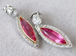 Marquise Cut Pink Tourmaline Earrings in platinum