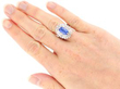 Vintage Sapphire Ballerina Ring with Diamonds wearing