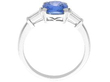 Blue Ceylon sapphire and platinum Engagement Ring side
