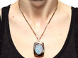 Vintage Opal Pendant Necklace in Yellow Gold wearing