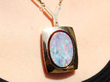 Vintage Opal Pendant Necklace in Yellow Gold being worn