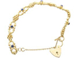 sapphire and diamond yellow gold gate bracelet open