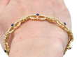 Sapphire Gate Bracelet in Gold on wrist