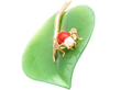 14K Yellow Gold Chrysoprase coral pearl Leaf Brooch side