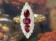 Antique Victorian Ruby Navette Ring