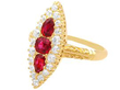 0.75 ct Ruby and 1.55ct Diamond, 18 ct Yellow Gold Dress Ring - Antique Victorian