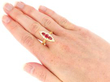 0.75CT Ruby and Dimaond Ring on Hand