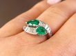 Antique Toi Et Moi Ring Emerald and Diamond Ring