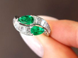Emerald Twist Ring in Platinum