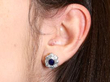 Sapphire Cluster Stud Earring wearing