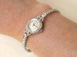 Vintage Diamond Ladies Watch in Platinum on wrist