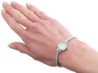 Vintage Diamond Ladies Watch in Platinum wearing
