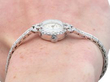 Diamond Ladies Watch in Platinum on wrist