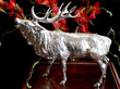 Large Antique Silver Stag Sugar Box Ornament on Display