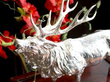 Large Antique Silver Stag Sugar Box Ornament Details