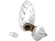 Large Victorian Fluted Silver Flask open