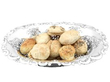 Chinese Silver dish with bread in it