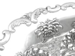Chinese Silver Fruit Dish detail